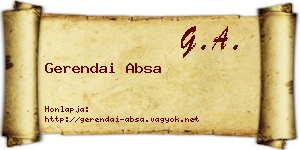 Gerendai Absa névjegykártya